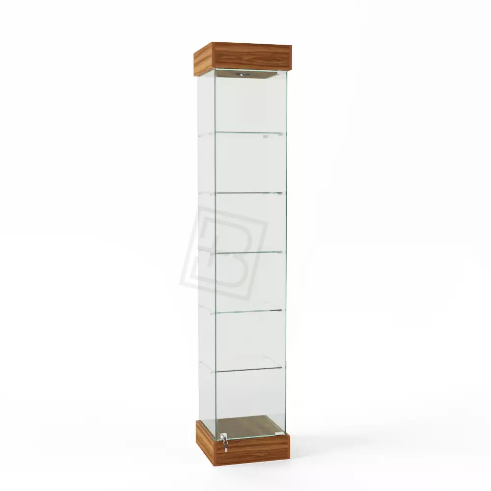 Узкая стеклянная торговая витрина ВС-40 | Производство торговых витрин в Краснодаре | Витрина Plus