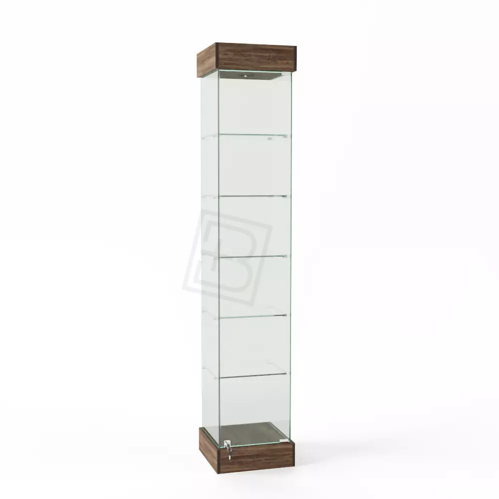 Узкая стеклянная торговая витрина ВС-40 | Производство торговых витрин в Краснодаре | Витрина Plus