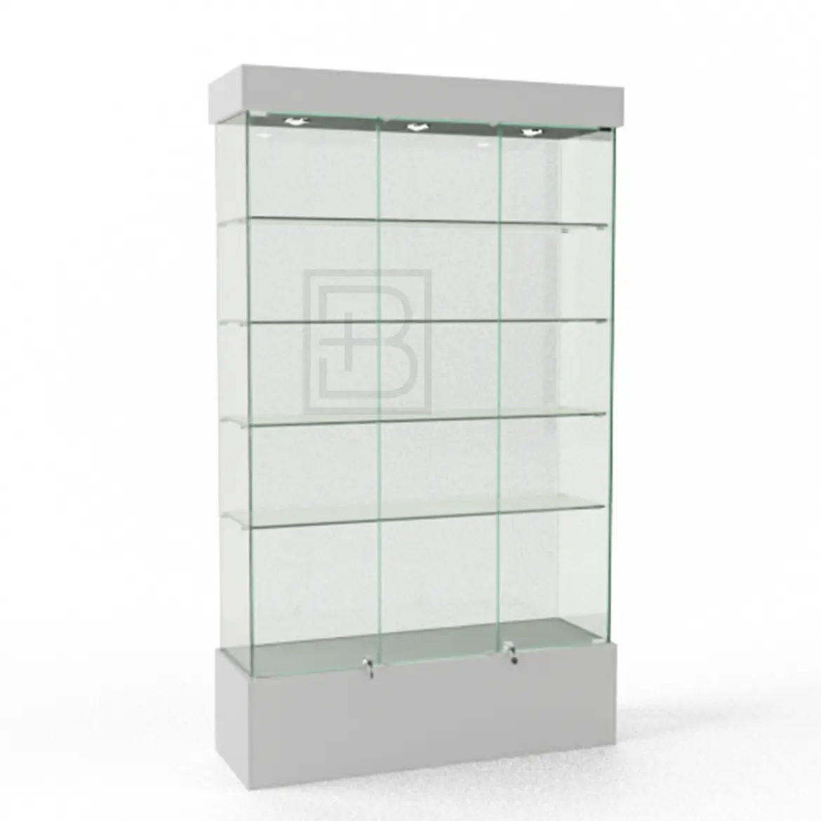 Широкая стеклянная витрина на подиуме ВСП-120 - купить по хорошей цене